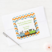 ジャングルアニマルトレインバースデーパーティーお気に入りシール スクエアシール (封筒)