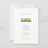 ジャングルアニマルトレインベビーシャワーありがとう サンキューカード (正面)