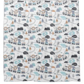 ジャングルアニマルトレインベビー幼児ボーイキッズバスルーム シャワーカーテン (正面)