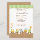 ジャングルアニマルトレイン招待状 招待状 (正面/裏面)