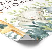 ジャングルアニマルニュートラルベビーシャワー歓迎サイン ポスター (角)