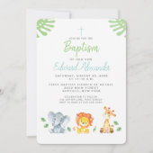 ジャングルアニマルバプテスマ招待状 招待状 (正面)