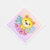 ジャングルアニマルヒョウフローラ赤ちゃんシャワー スタンダードランチョンナプキン (角)