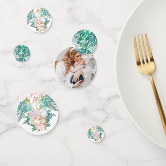 ジャングルアニマルフォトガール誕生日 コンフェッティ (グループ)