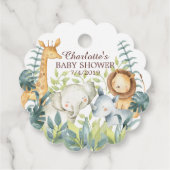 ジャングルアニマルベビーシャワーお願いギフトラベル フェイバータグ (裏面)