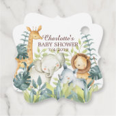 ジャングルアニマルベビーシャワーお願いギフトラベル フェイバータグ (裏面)