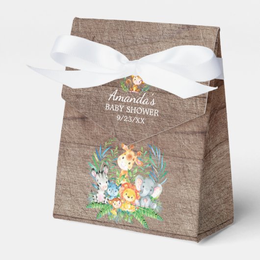 ジャングルアニマルベビーシャワーお願いボックス フェイバーボックス (正面サイド)