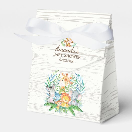 ジャングルアニマルベビーシャワーお願いボックス フェイバーボックス (正面サイド)