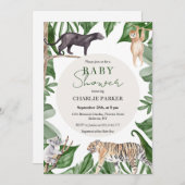 ジャングルアニマルベビーシャワー招待状 招待状 (正面/裏面)