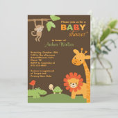 ジャングルアニマルベビーシャワー招待状 招待状 (スタンド正面)