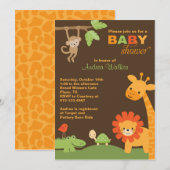ジャングルアニマルベビーシャワー招待状 招待状 (正面/裏面)
