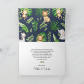 ジャングルアニマルベビーシャワー緑のサファリボーイ サンキューカード (内部)