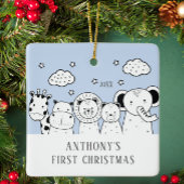 ジャングルアニマルベビー初めてのクリスマスオーナメント セラミックオーナメント