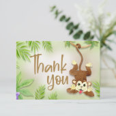 ジャングルアニマルモンキー男の赤ちゃんシャワーサンキュー サンキューカード (スタンド正面)