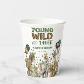 ジャングルアニマルヤングワイルド&3歳の誕生日 紙コップ (裏面)