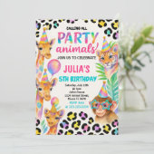 ジャングルアニマル子供へパーティー 招待状 (スタンド正面)