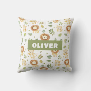 ジャングルアニマル子供部屋ルームかわいい野生動物のパターン クッション