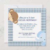 ジャングルアニマル男の赤ちゃんシャワー招待状 招待状 (裏面)