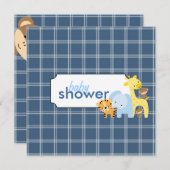 ジャングルアニマル男の赤ちゃんシャワー招待状 招待状 (正面/裏面)