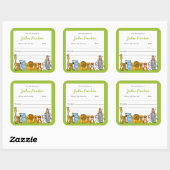 ジャングルアニマル蔵書票カスタムカラー！ スクエアシール (シート)