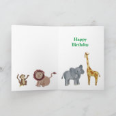 ジャングルアニマル誕生日カード カード (内部)