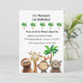 ジャングルアニマル誕生日パーティー 招待状 (スタンド正面)