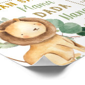 ジャングルアニマル誕生日マイルストーン誕生統計 ポスター (角)