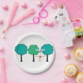 ジャングルアニマル誕生日紙プレート – キリン ペーパープレート (パーティー)