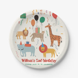 ジャングルアニマル誕生日 ペーパープレート