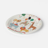 ジャングルアニマル誕生日 ペーパープレート (アングル)