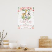 ジャングルアニマル赤面フローラワイルドワン第1回へようこそ ポスター (キッチン)