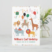ジャングルアニマル2nd誕生日招待状 招待状 (スタンド正面)