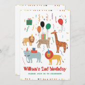 ジャングルアニマル2nd誕生日招待状 招待状 (正面/裏面)