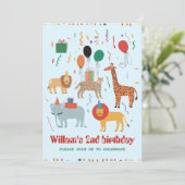 ジャングルアニマル2nd誕生日招待状 招待状 (スタンド正面)