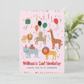 ジャングルアニマル2nd誕生日招待状 招待状 (スタンド正面)