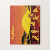 ジャングルアフリカのライオンパーソナライズされた王 ジグソーパズル (縦)