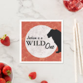 ジャングルアフリカンサファリライオンワイルドワン スタンダードカクテルナプキン (インサイチュ)