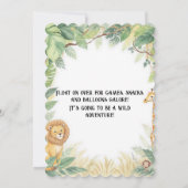 ジャングルアーチワイルドワンファースト誕生日 招待状 (裏面)