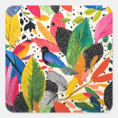 ジャングルアートカラフルの輝き スクエアシール (正面)