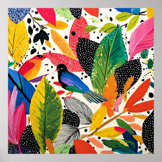 ジャングルアートカラフルの輝き ポスター (正面)