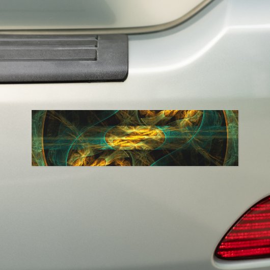 ジャングルアートバンパーステッカーの目の抽象芸術 バンパーステッカー (車上)