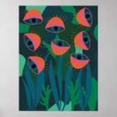 ジャングルアートプリントの目の植物トロピカルグリーンポスター ポスター (正面)