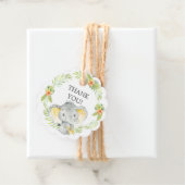 ジャングルイエローエレファントベビーシャワー好意ギフトラベル フェイバータグ (インサイチュ)