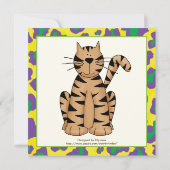 ジャングルイエローパープルサファリ子供の誕生日パーティー 招待状 (裏面)