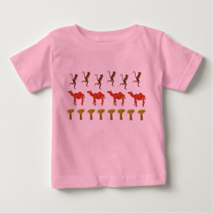 ジャングルイラストレーションボディスーツ ベビーTシャツ