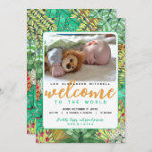 ジャングルウェルカムトゥザワールドフォト誕生 案内状 (正面/裏面)