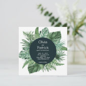 ジャングルウォーター色のトロピカルグリーン葉の招待 (スタンド正面)