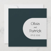 ジャングルウォーター色のトロピカルグリーン葉の招待 (裏面)