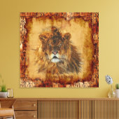 ジャングルエジプトグランジアートキャンバスのライオン キャンバスプリント (インサイチュ (リビング))