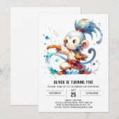 ジャングルエディットモンキー誕生日 招待状 (正面/裏面)